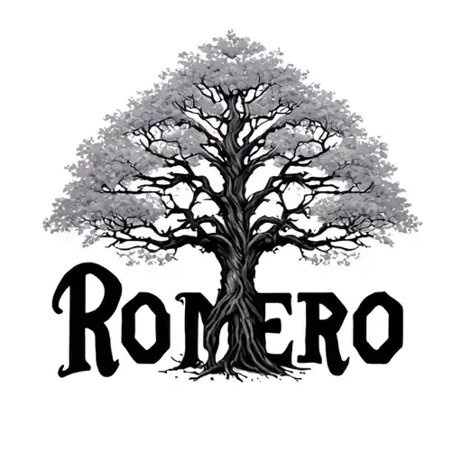 Family Tree With Branches In The Shape Of The Word Romero