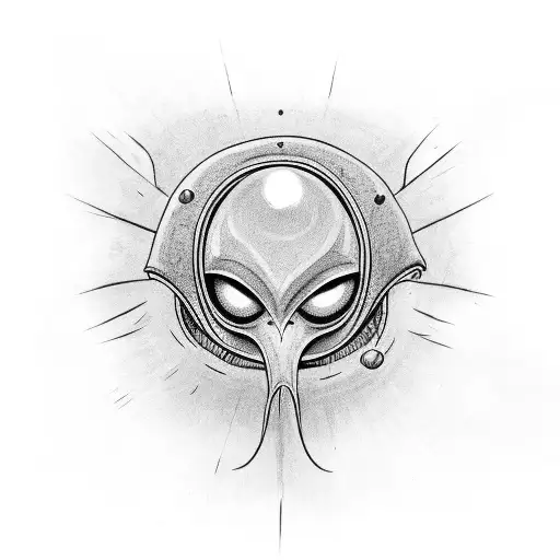 Three Eyed Alien Wearing A Cloak