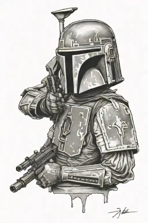 Star Wars Arm Sleve Tattoo Featuring The Mandolorins Such As Boba Fett