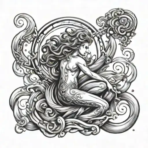 Aquarius For Arms Tattoo Design