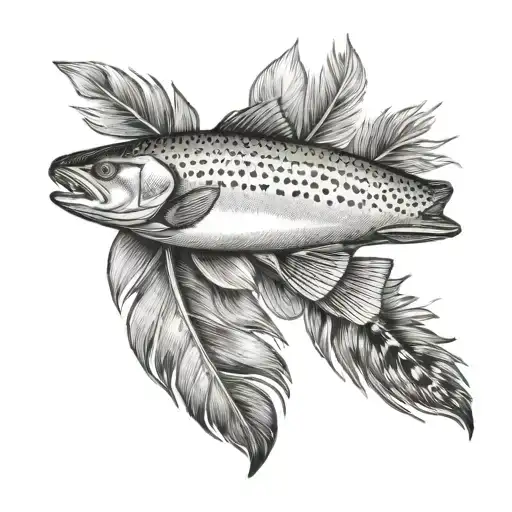 Trout And Feather Feather Feather