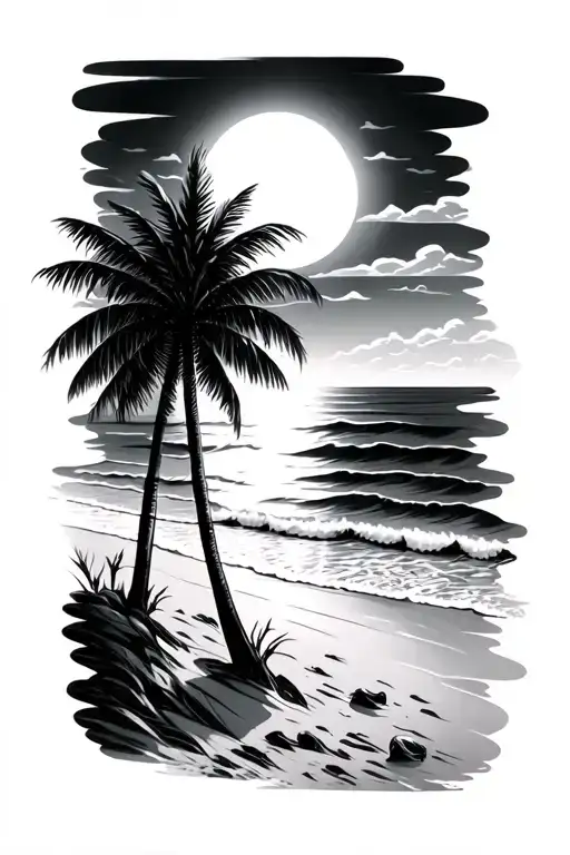 Beach With Sun Shining