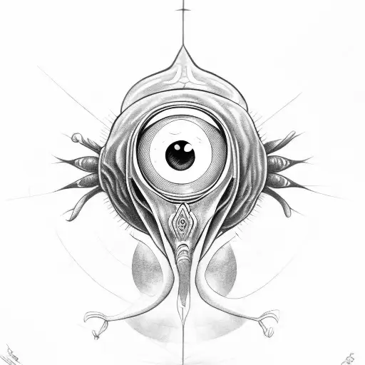 Three Eyed Alien Wearing A Cloak