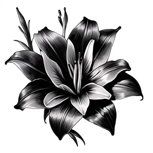 Lily Flower With Mandela Style Mixed