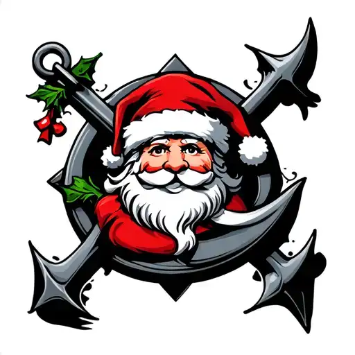 Anchor With A Santa Claus
