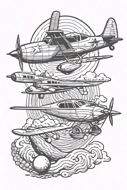 Swimming Airplane Skiing Friends