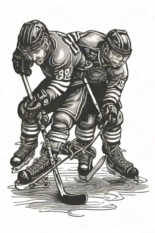 Brothers Playing Mini Hockey