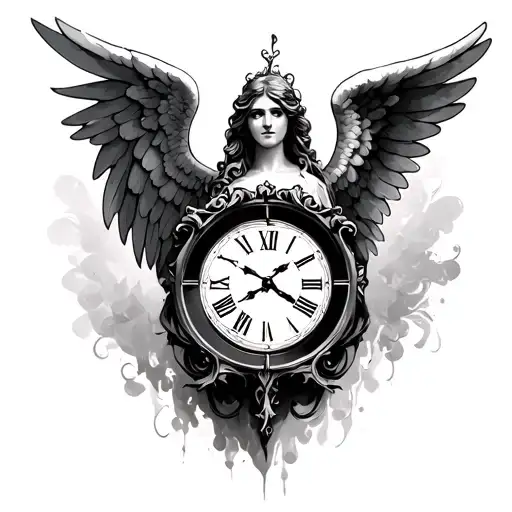 Angel And 2 Clocks