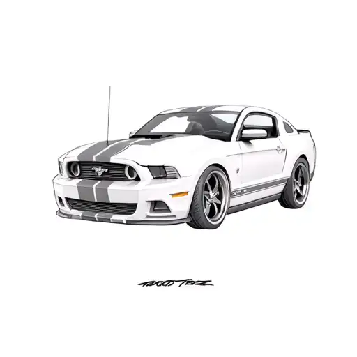 A White Ford Mustang