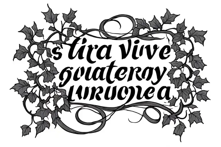 Ivy Vine Intertwined Text