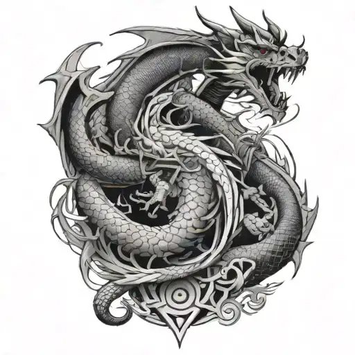 Samuari And Dragon Wrapped