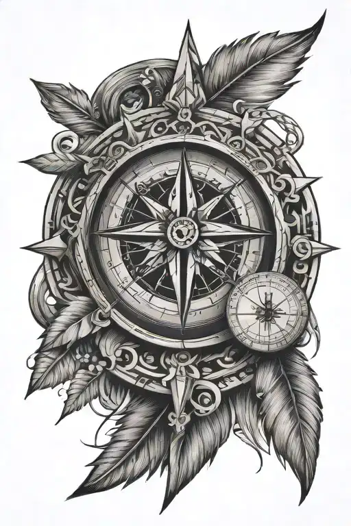Viking American Indian Inspired Compass
