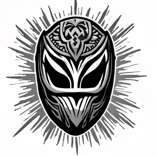 Lucha Libre Mask With A Zia Symbol