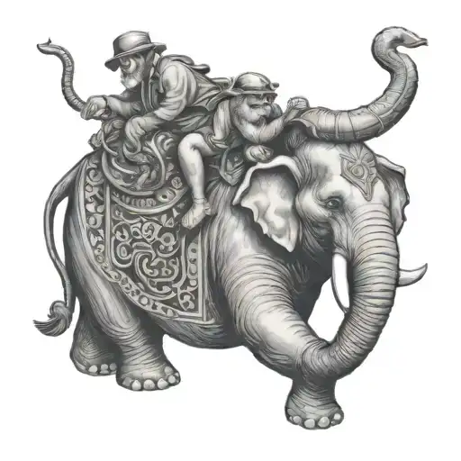 Elephant And Monkey Riding