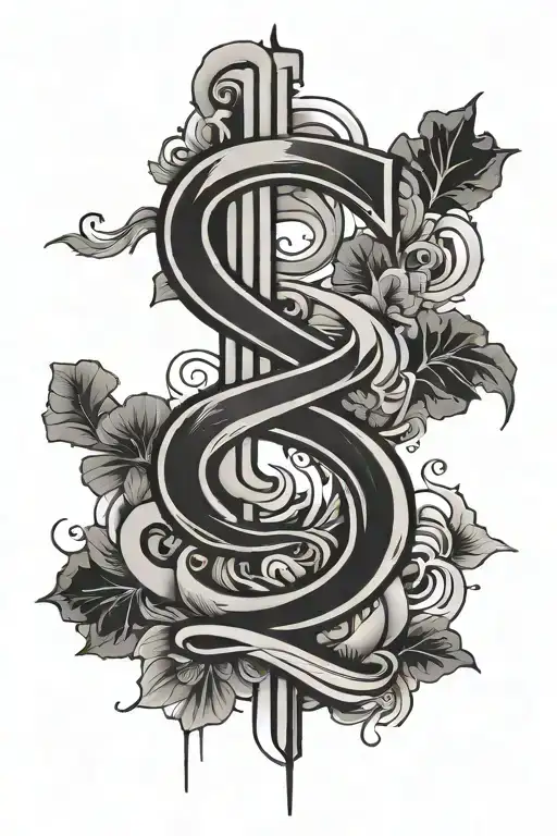 Letters L S A B Minimal Line Art Going Vertical