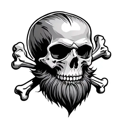 Skull And Crossbones Skull With A Beard