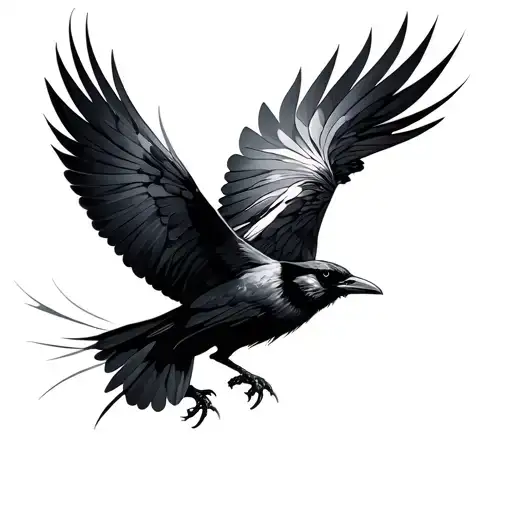 Abstract Crow Flying