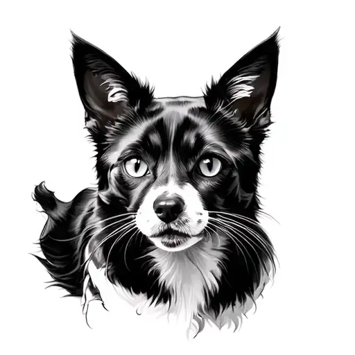 Cat Dog Black And White