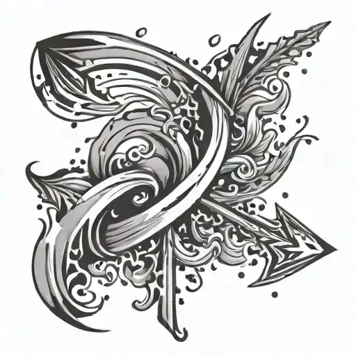 Water Splash And Arrow Design