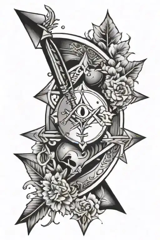 Simple Arrow Pisces Aries Zodiac Symbol