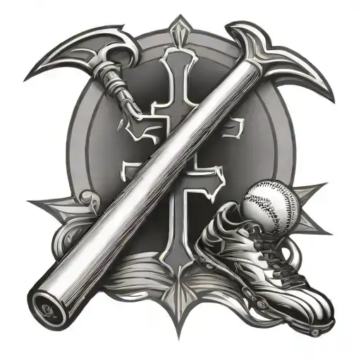 Christian Cross And Baseball