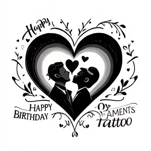 A Love Heart With My Parents Birthday Date