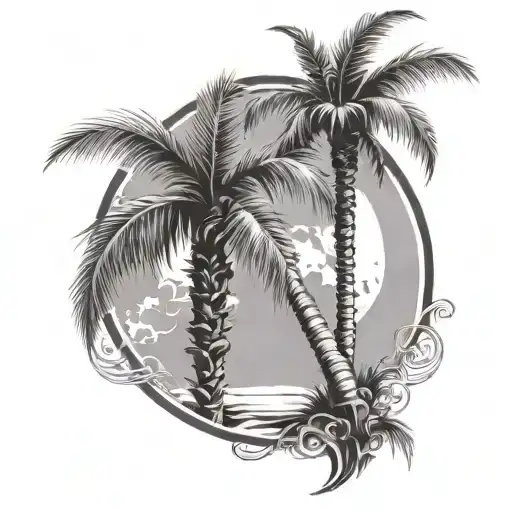 Palm Tree And Arabic