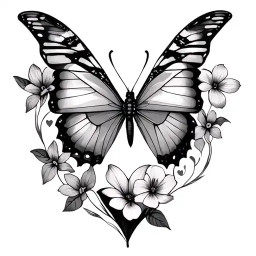 4 Butterflies Flowers Hearts A Black Widow A White Widow