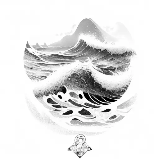 Ocean Wave With Beach