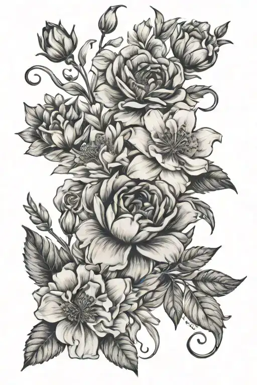 March And July Birth Flower Bouquet