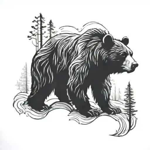 Bear Silhouette Filled