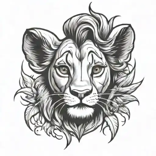 Baby Simba Lion King And Elvis Tcb Lightening Bolt