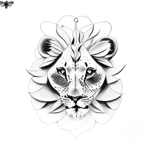 Butterfly With Baby Lion