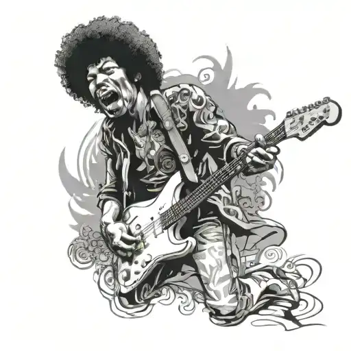 Jimi Hendrix Shoots Guitar While Jumping