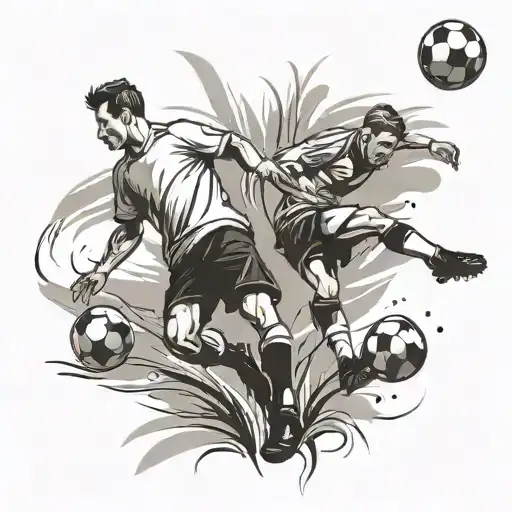 Two Soccer Player Kicking