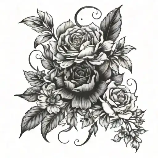 Birth Months Flowers Intertwined