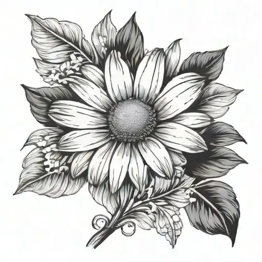 Daisy With 1972 In The Stem Wrapped