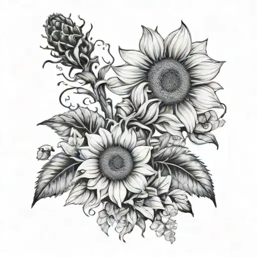 Sunflower Forget Me Not Daisy Cactus Orchid Fillagree