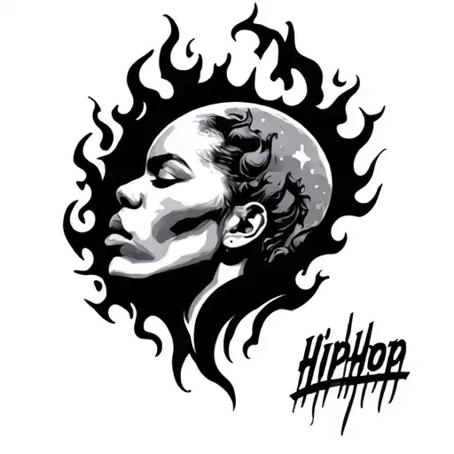 Hip-hop With Fire And Moon