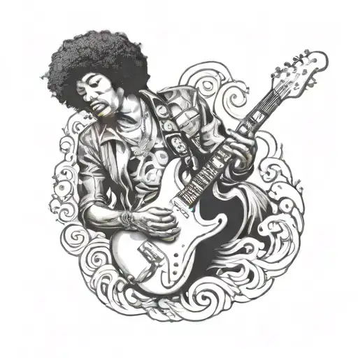 Jimi Hendrix Shoots From A Guitar