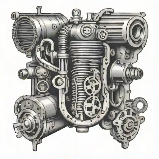 Hart With Cylinder And Car Parts
