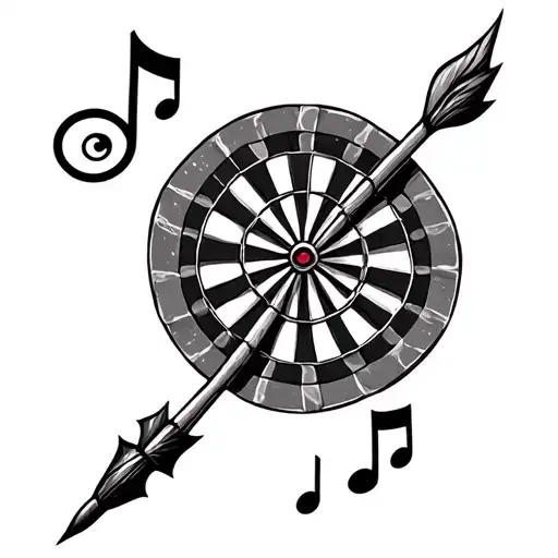 Dart With Music Note Intertwined