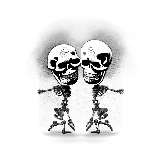 Soccer Couple Skeletons