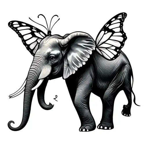 Hybrid Elephant And A Butterfly