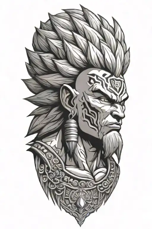 Super Saiyan With Indian Headress