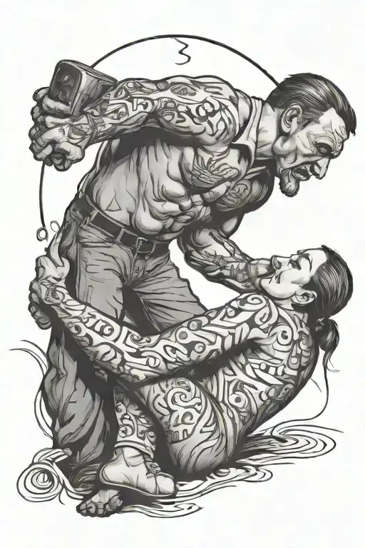 A Drunk Dad Beating His Wife Name