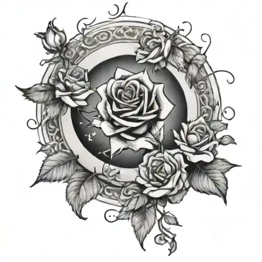 Tarot Card Moon And Roses