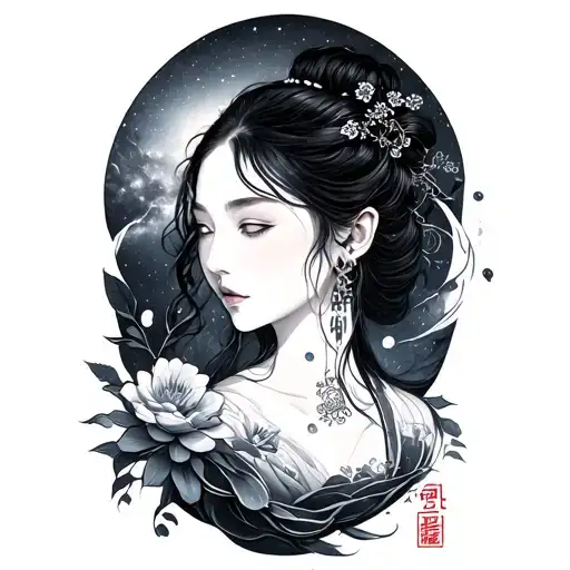 Traditional Korean Style Painting Of The Milky Way