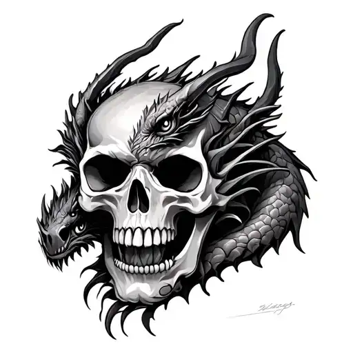 Skull With Dragons