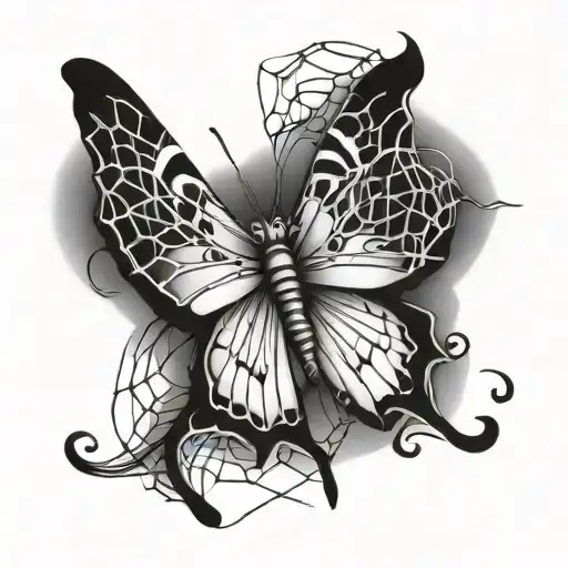 Butterfly Spider Web Intertwined